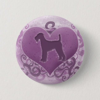 Lila Airedale-TerrierValentine Button