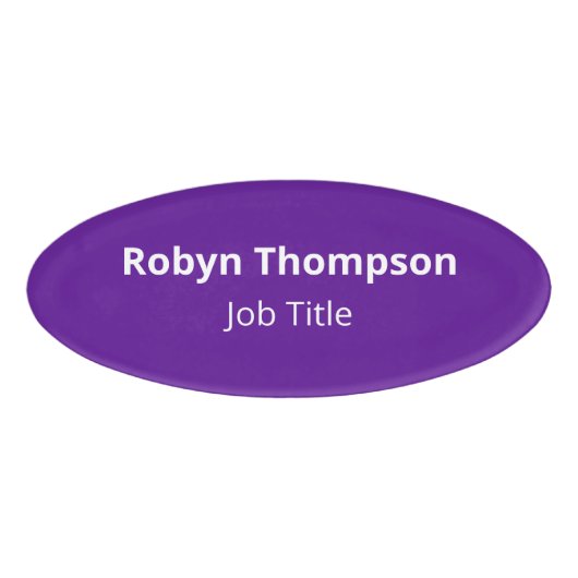 Lila akryllischer Oval Name Markierung Magnetische Namenschild (Vorderseite)