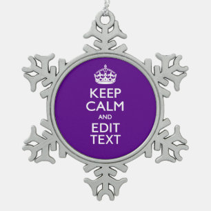 Lila Akzent Behalte beruhigend und Ihr Text einfac Schneeflocken Zinn-Ornament