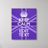 Lila Akzent Behalte Ruhe und Ihre Textunionsbuchse Leinwanddruck (Vorderseite)