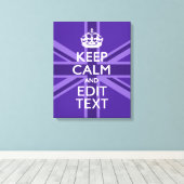 Lila Akzent Behalte Ruhe und Ihre Textunionsbuchse Leinwanddruck (Insitu (Holzboden))