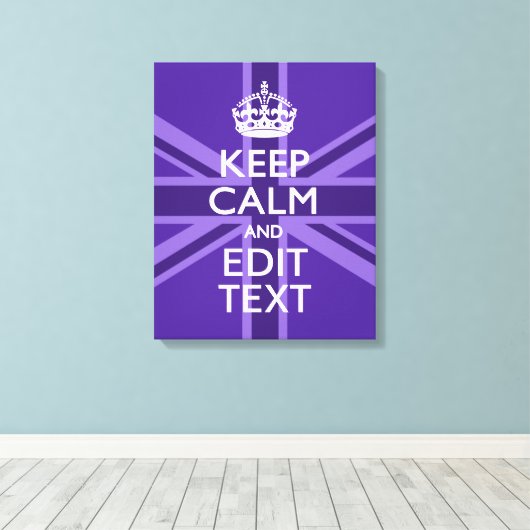 Lila Akzent Behalte Ruhe und Ihre Textunionsbuchse Leinwanddruck (Insitu (Holzboden))