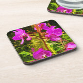Lila Alaska-Wildblume Abstrakt Untersetzer (Linke Seite)