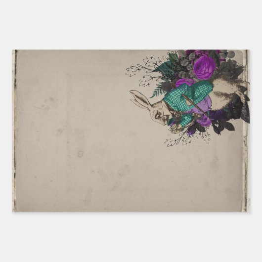 Lila Alice im Wunderland Geschenkpapier Set (Vorderseite 3)