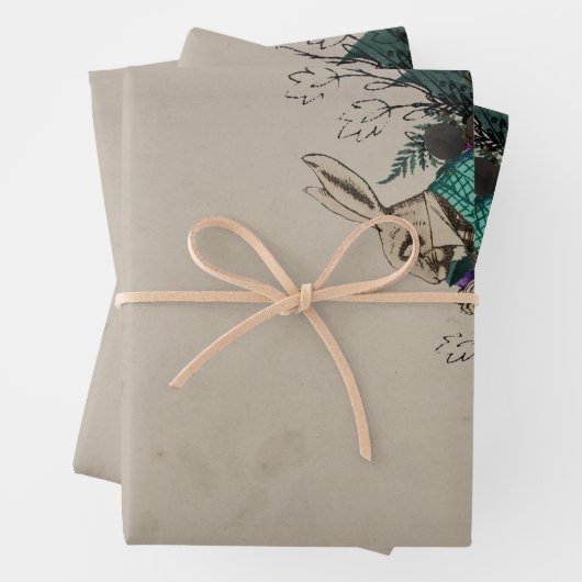 Lila Alice im Wunderland Geschenkpapier Set (Beispiel)