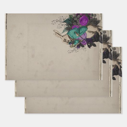 Lila Alice im Wunderland Geschenkpapier Set (Set)