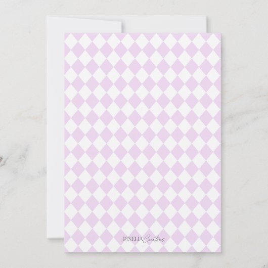 Lila Alice Wunderland Tee Party verrückte Hasser M Einladung (Rückseite)