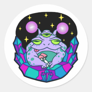 Lila Alien Frosch Sticker