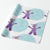 Lila Alien Geschenkpapier (Ungerollt)