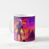 Lila Alien Kaffeetasse (Vorderseite Links)