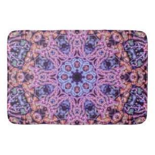 Lila Alien Kaleidoskopie Mandala Badematte