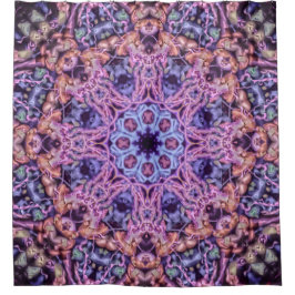 Lila Alien Kaleidoskopie Mandala Duschvorhang