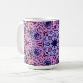 Lila Alien Kaleidoskopie Mandala Kaffeetasse