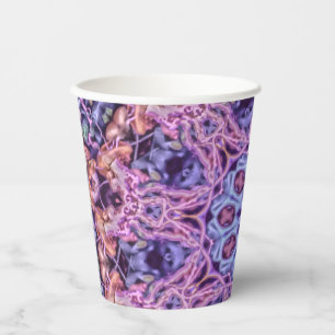 Lila Alien Kaleidoskopie Mandala Pappbecher