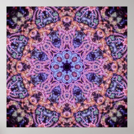 Lila Alien Kaleidoskopie Mandala Poster