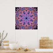 Lila Alien Kaleidoskopie Mandala Poster (Küche)