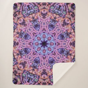 Lila Alien Kaleidoskopie Mandala Sherpadecke