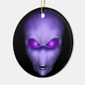 Lila Alien Keramik Ornament (Links)