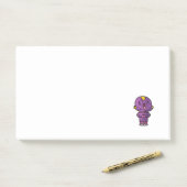 lila Alien Post-it Klebezettel (Auf Schreibtisch)