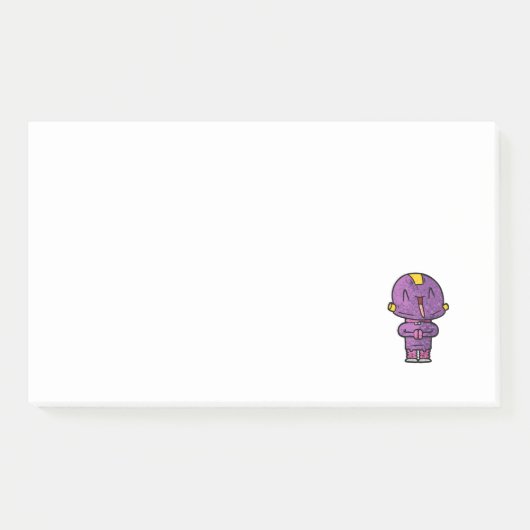 lila Alien Post-it Klebezettel (Vorderseite)