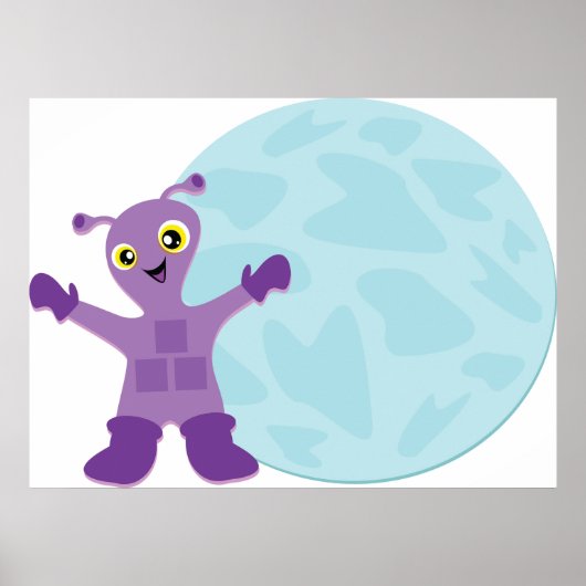 Lila Alien Poster (Vorne)