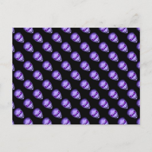 Lila Alien Postkarte (Vorderseite)