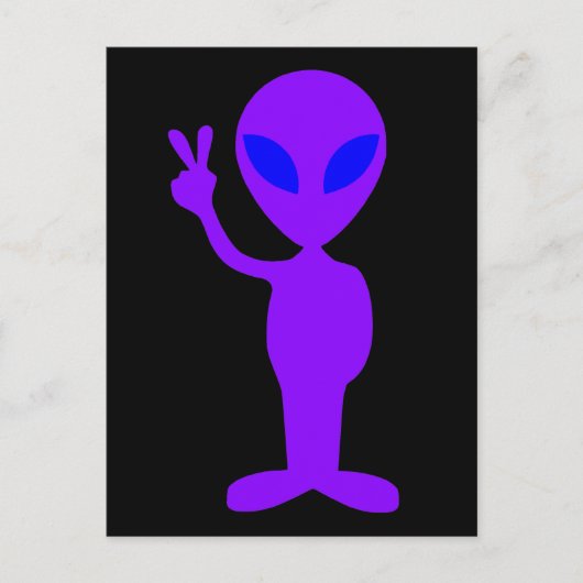 Lila Alien Postkarte (Vorderseite)