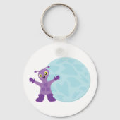 Lila Alien Schlüsselanhänger (Rückseite)