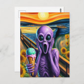 Lila Alien Screams Ice Cream Melisse Postkarte (Vorne/Hinten)