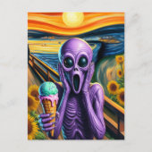 Lila Alien Screams Ice Cream Melisse Postkarte (Vorderseite)