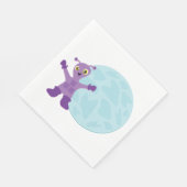 Lila Alien Serviette (Ecke)