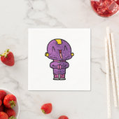 lila Alien Serviette (Beispiel)