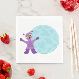 Lila Alien Serviette