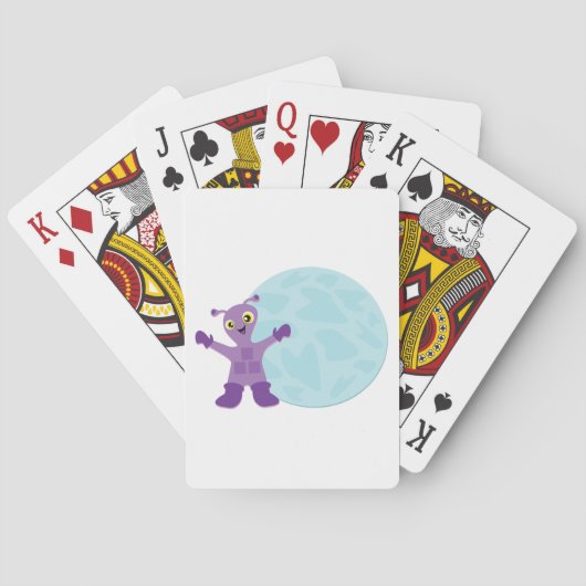 Lila Alien Spielkarten (Rückseite)