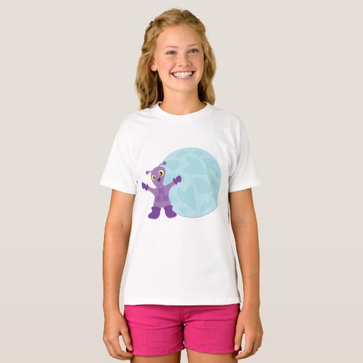 Lila Alien T-Shirt (Vorne ganz)