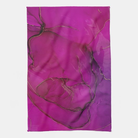 Lila Alkoholfarbe Geschirrtuch (Vertikal)