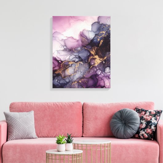 Lila Alkoholfarbe Leinwanddruck (Insitu (Wohnzimmer))