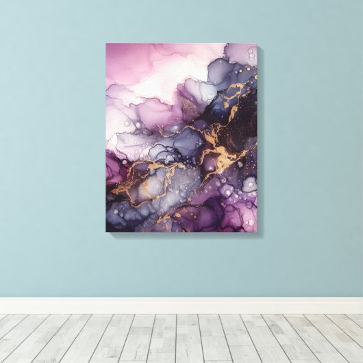 Lila Alkoholfarbe Leinwanddruck (Insitu (Holzboden))