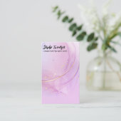 Lila Alkoholtink-Ohrpackkarten Visitenkarte (Stehend Vorderseite)