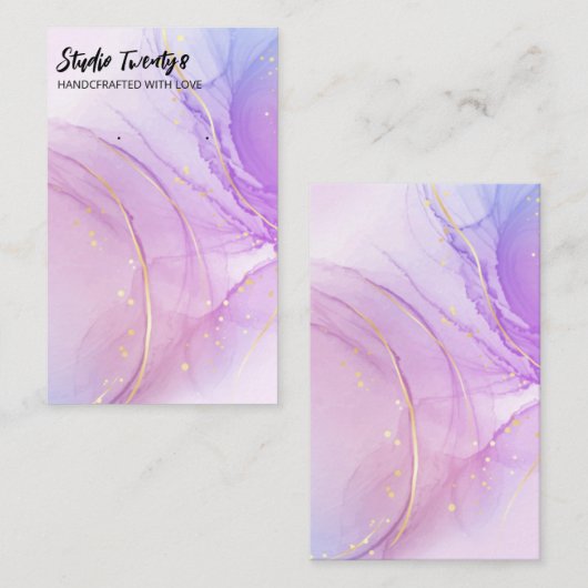 Lila Alkoholtinte Ohrkarten Visitenkarte (Vorne/Hinten)