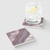 Lila Alkoholtinte Steinuntersetzer (Seitenansicht)