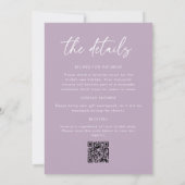Lila All-in-One-QR-Code-Wäsche-Shower Einladung (Rückseite)