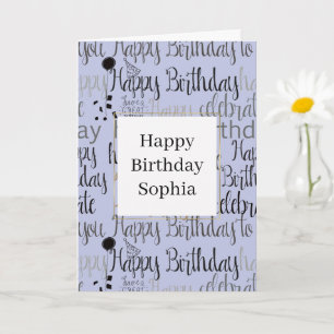 Lila Alles Gute zum Geburtstag Karte