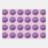 Lila Allium Blume Blumenmuster Geschenkpapier Set (Vorderseite 2)