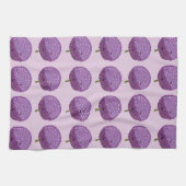 Lila Allium Blume Floral Housewarming Geschirrtuch (Horizontal)