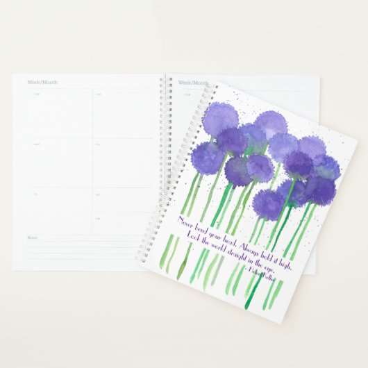 Lila Allium-Blume Inspiration Zitat Planer (Anzeige)