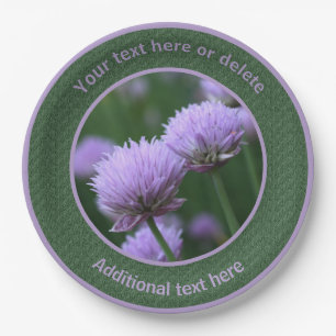 Lila Allium Blume Pair Personalisiertes Party Pappteller