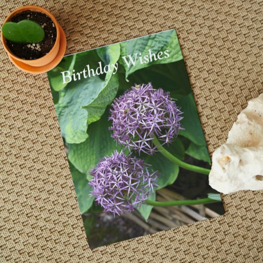 Lila Allium Floral Birthday Karte