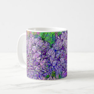 Lila Allium-Mosaik mit Aquarellwirkung Kaffeetasse