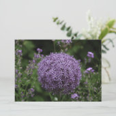 lila alliumale Blume - Flachgrüßkarte Karte (Stehend Vorderseite)